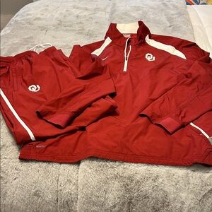 Nike Crimson and White Sports Tracksuit